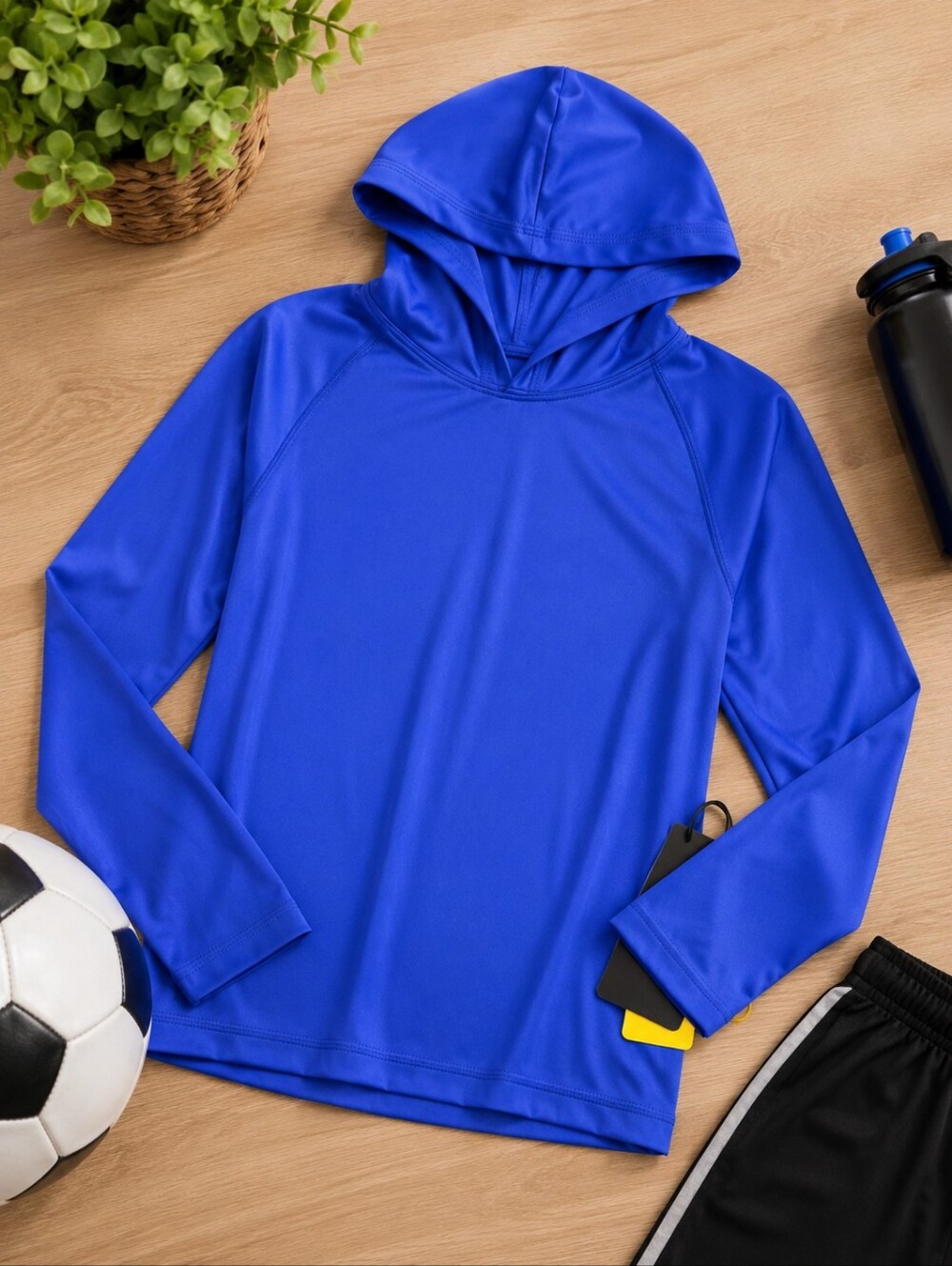 NWT Boy's XL UPF 30+ Performance Hooded Sun Shirt Blue Moisture Wicking